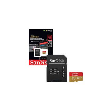 Sandisk 64GB SD micro (SDXC Class 10) with Extreme UHS-I V30 memory card adapter 