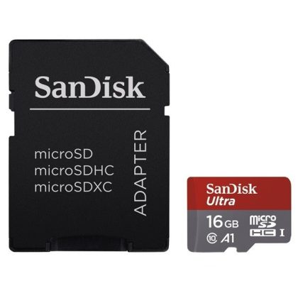 Sandisk 16GB SD micro (SDHC Class 10) with Ultra memory card adapter 